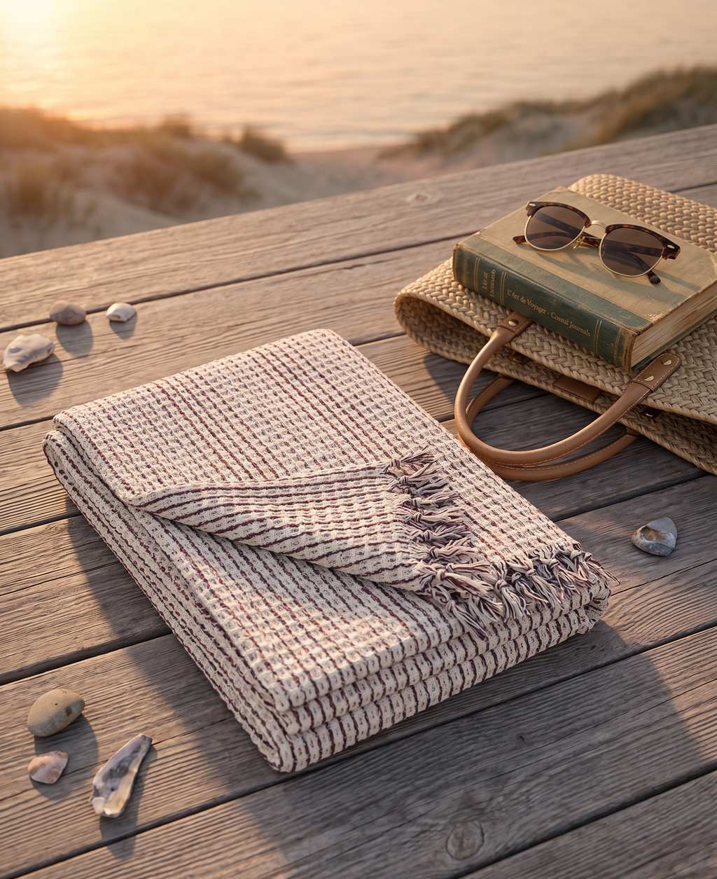 The Haven Waffle Towel | Earthy Taupe & Ivory