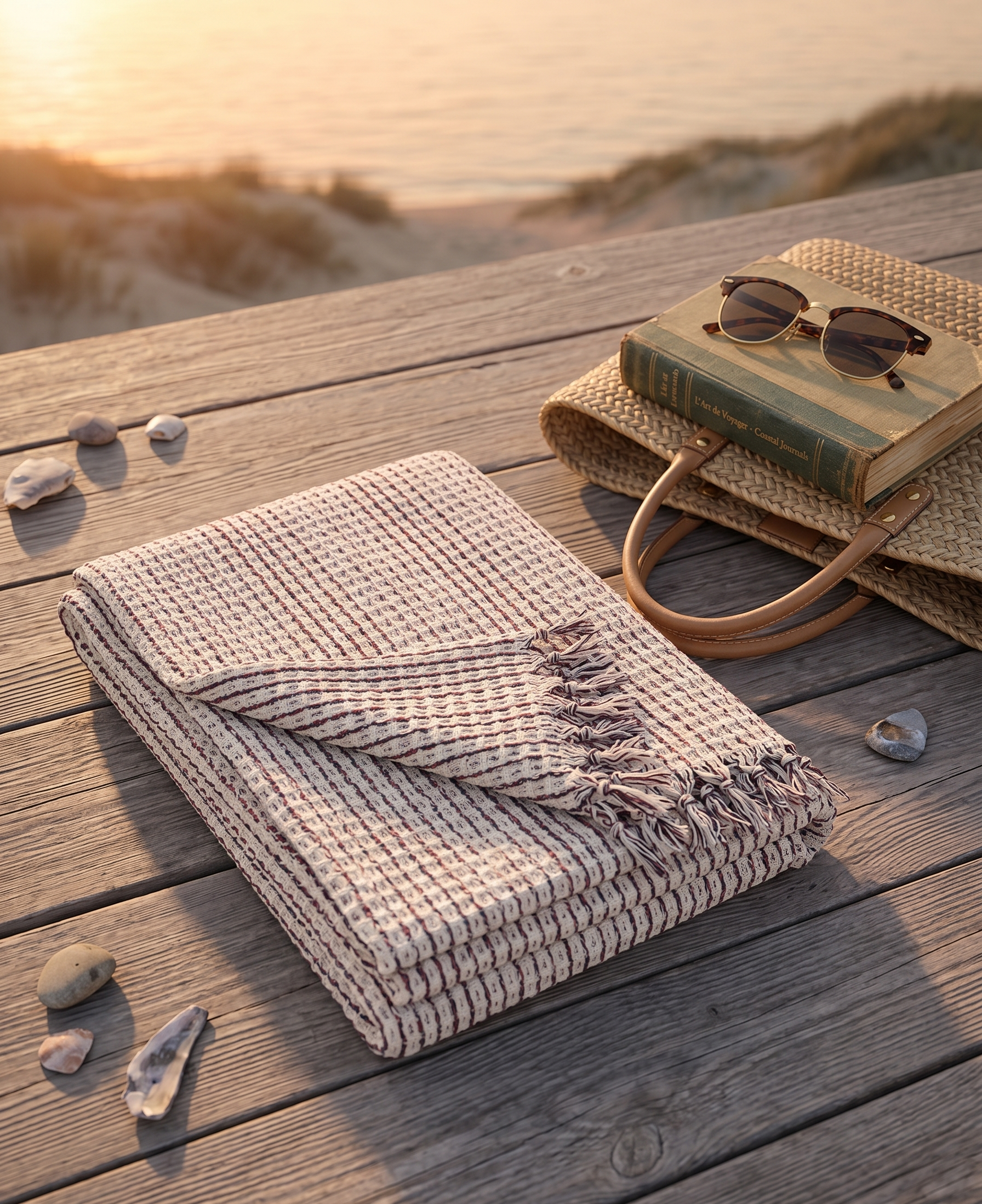 The Haven Waffle Towel | Earthy Taupe & Ivory