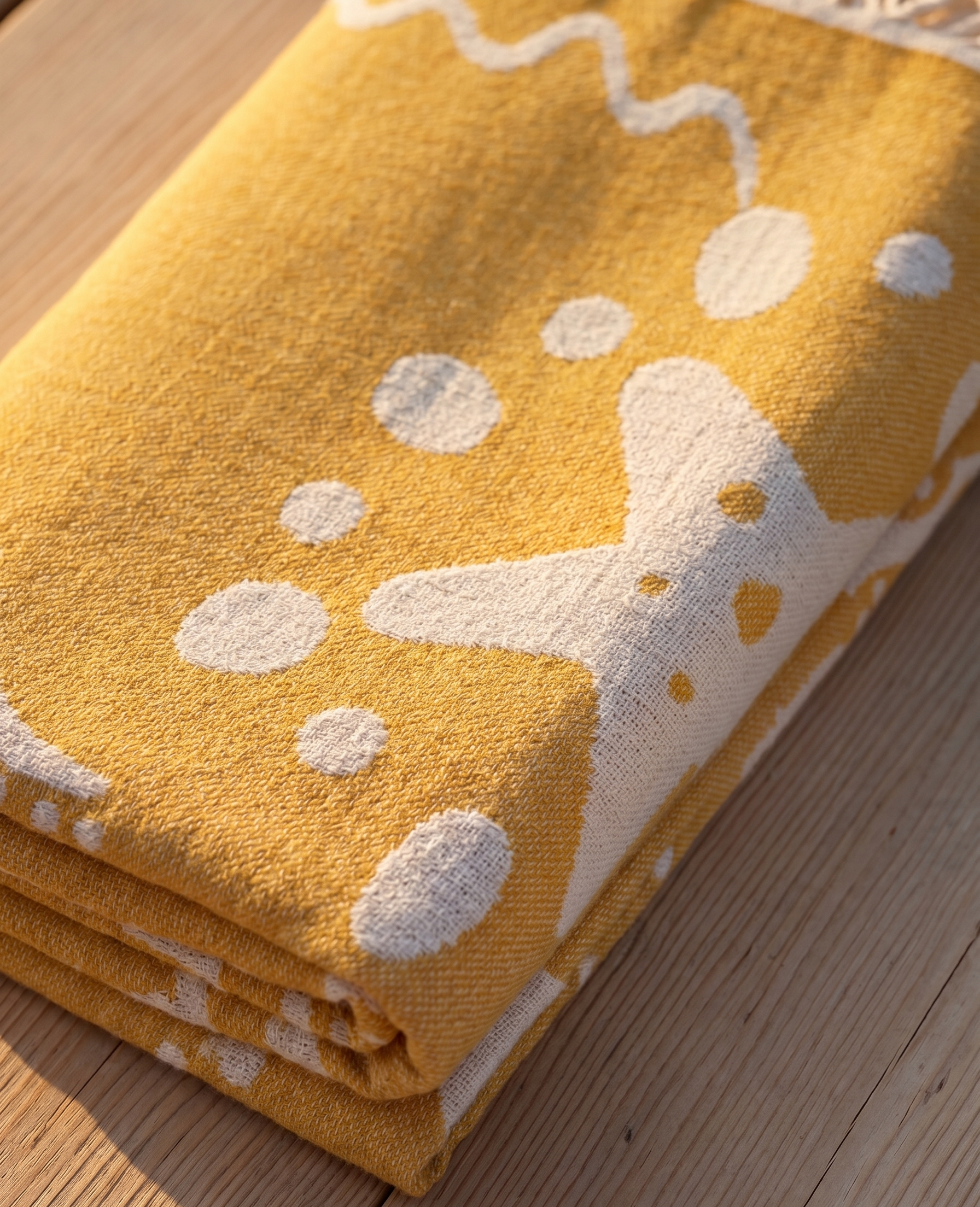 The SOLEIL Coastal Peshtemal | Golden Mustard & Ivory