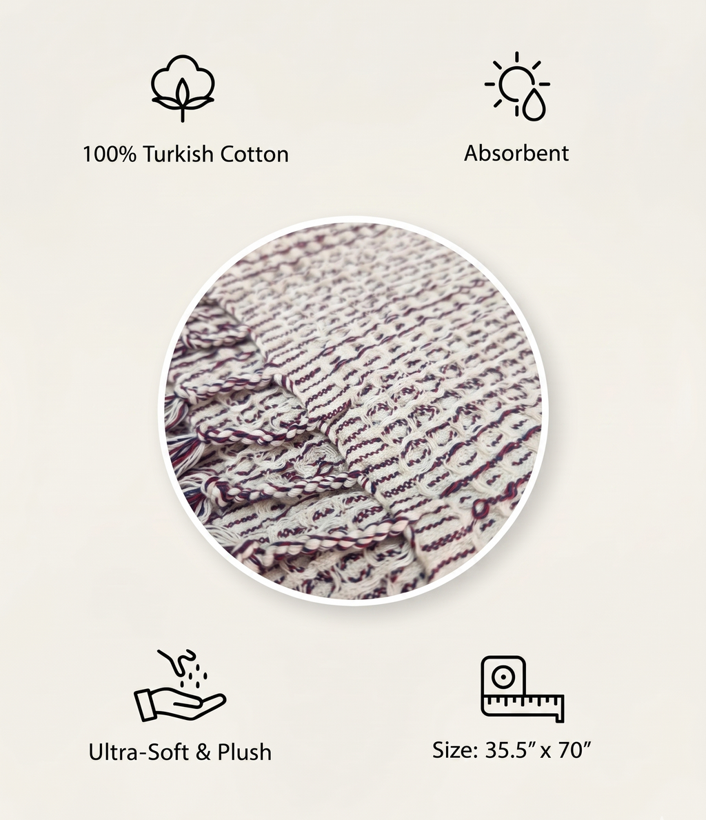 The Haven Waffle Towel | Earthy Taupe & Ivory