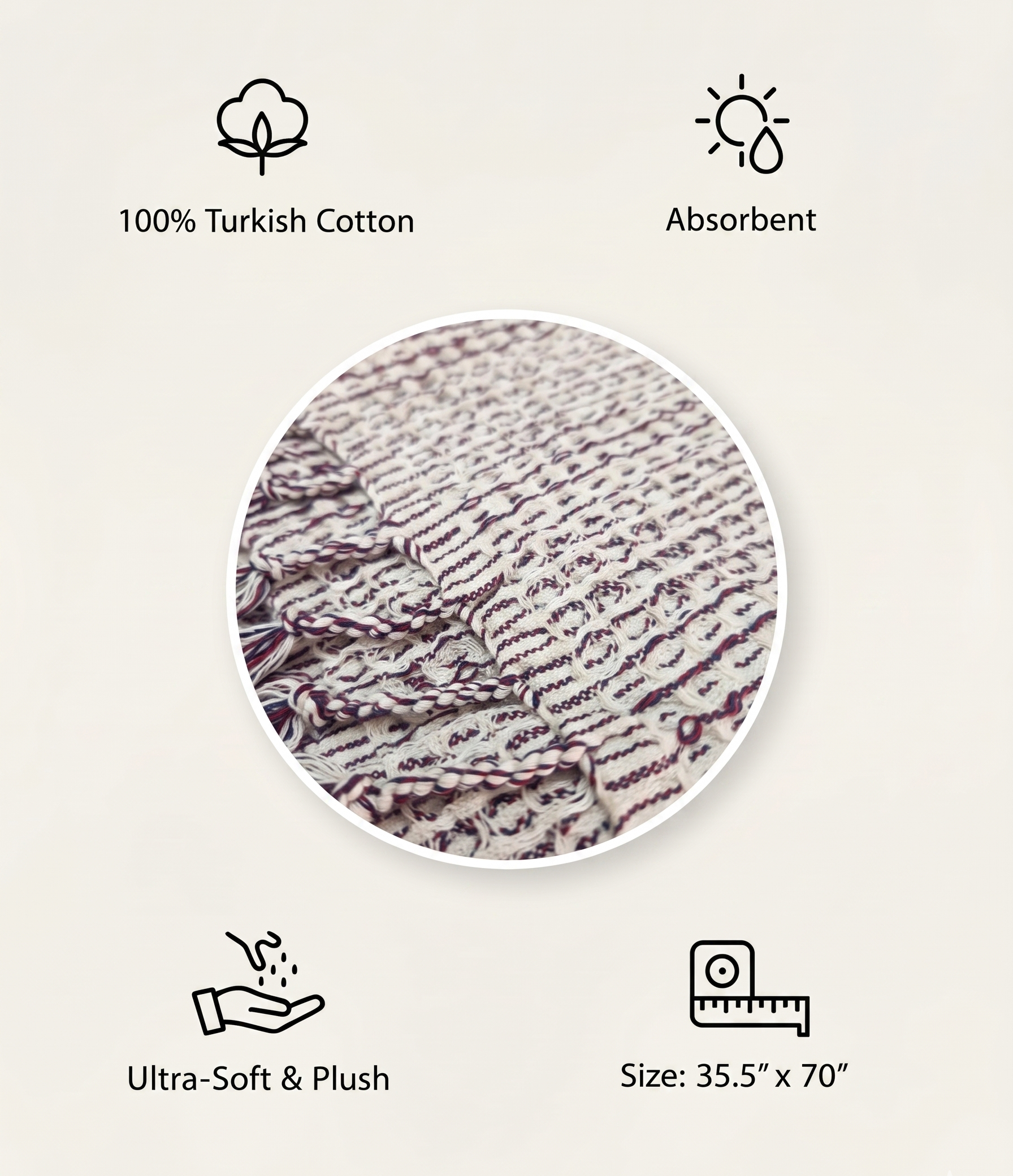 The Haven Waffle Towel | Earthy Taupe & Ivory