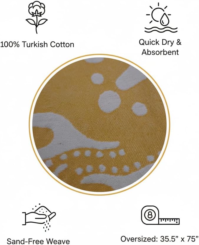 The SOLEIL Coastal Peshtemal | Golden Mustard & Ivory
